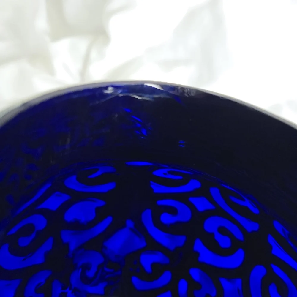 Antique Ornate Colbalt Blue and Silver Decorative Vase - Picture 12 of 14